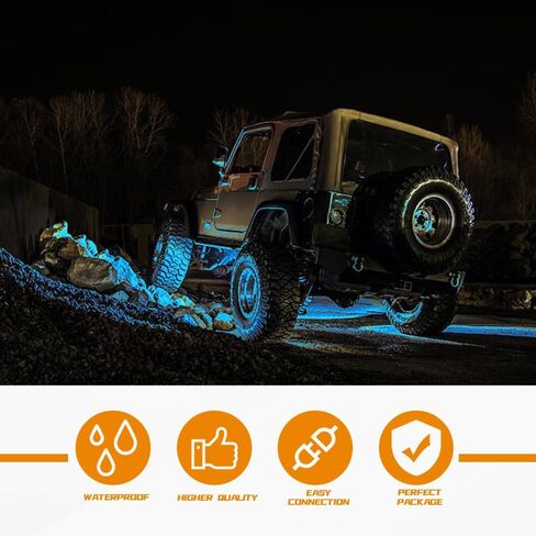 6PCS 12V Led Light Strip, Auto Interior Lights, Waterproof Car Underglow Lights, 12" Vehicle Accessories Light Strip Auto Interior Decorative Lamp Universal for Car Motorcycles Truck (Blue) in Kuwait