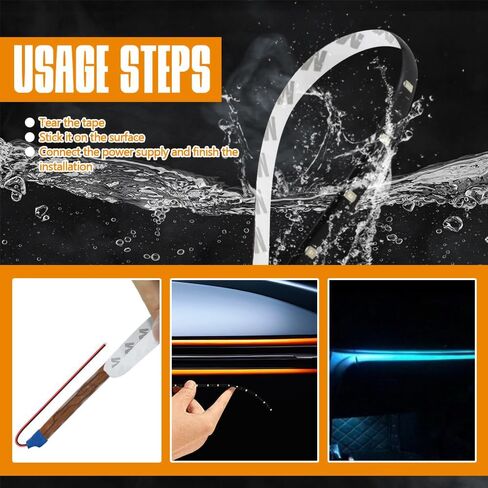 6PCS 12V Led Light Strip, Auto Interior Lights, Waterproof Car Underglow Lights, 12" Vehicle Accessories Light Strip Auto Interior Decorative Lamp Universal for Car Motorcycles Truck (Blue) in Kuwait