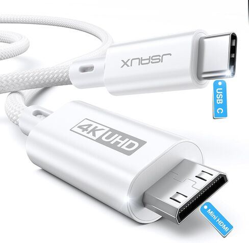 JSAUX USB-C to Mini HDMI Cable 3FT (NOT HDMI), Laptop to Portable Monitor Cable, High Speed 4K Cord (4K@30Hz/2K@60Hz/1080P), Compatible with Portable Monitor, Steam Deck, Laptop, Phone, ROG Ally in Saudi Arabia