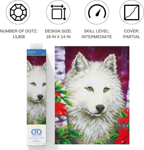 DIAMOND DOTZ ® - Lulu Llama، مثقاب جزئي، Dotz دائري، مجموعات طلاء الماس، مجموعات فنية ماسية للبالغين، فن الأحجار الكريمة، فن الماس، مجموعات Dotz الماسية، 16.5 بوصة × 12.6 بوصة in Kuwait