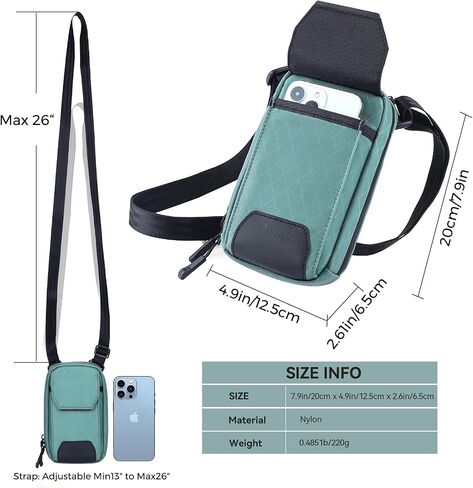 Crossbody Bags for Women Cell Phone Crossbody Wallet Purses Nylon Diamond Quilted Fabric Shoulder Strap Waterproof Zipper in Saudi Arabia