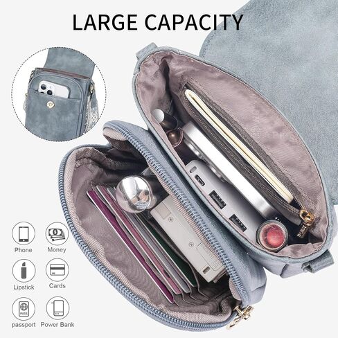 APHISON Small Crossbody Bags for Women Trendy, Leather Phone Wallet Purses Handbags Card Slots with Adjustable Guitar Strap in Saudi Arabia
