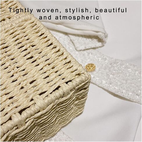 Women's Straw Bag Wicker Woven Basket Beach Purse Summer Purses Vacation Handbags Rattan Crossbody Bag Straw Purse in Kuwait