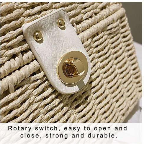 Women's Straw Bag Wicker Woven Basket Beach Purse Summer Purses Vacation Handbags Rattan Crossbody Bag Straw Purse in Kuwait