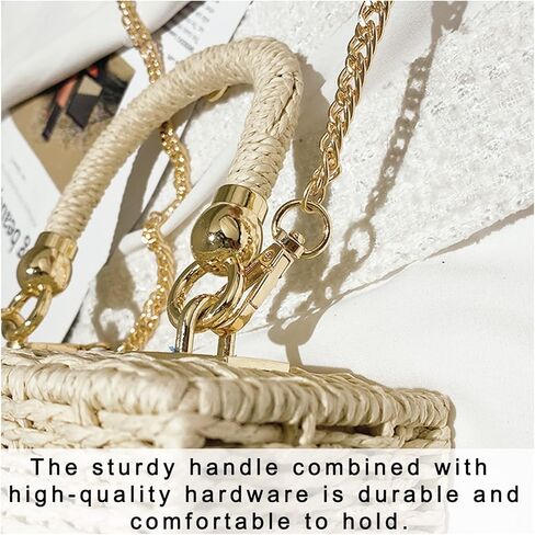 Women's Straw Bag Wicker Woven Basket Beach Purse Summer Purses Vacation Handbags Rattan Crossbody Bag Straw Purse in Kuwait