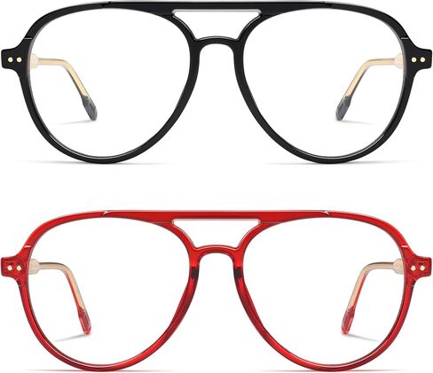 AMOMOMA Retro Blue Light Aviator Reading Glasses for Women Men,Vintage Computer Reader Frame 2.0 1.5 AM6155 in Saudi Arabia