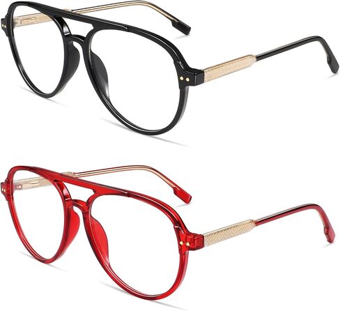 AMOMOMA Retro Blue Light Aviator Reading Glasses for Women Men,Vintage Computer Reader Frame 2.0 1.5 AM6155 in Saudi Arabia