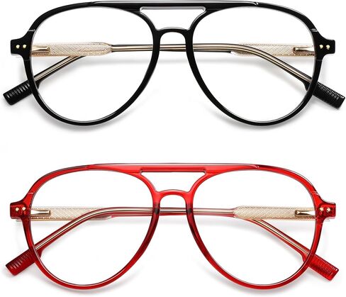 AMOMOMA Retro Blue Light Aviator Reading Glasses for Women Men,Vintage Computer Reader Frame 2.0 1.5 AM6155 in Saudi Arabia