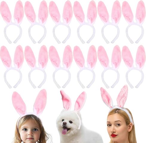 Easter Brunny Ears Ears Excalsions Beadbands for Women ، Bulk White Pink Bunny Costume Advil in Kuwait