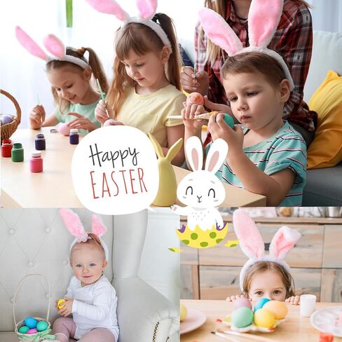Easter Brunny Ears Ears Excalsions Beadbands for Women ، Bulk White Pink Bunny Costume Advil in Kuwait