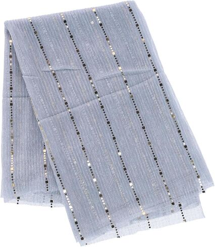 CTM Women's Sheer Sparkling Metallic Stripe Lightweight Scarf in Kuwait