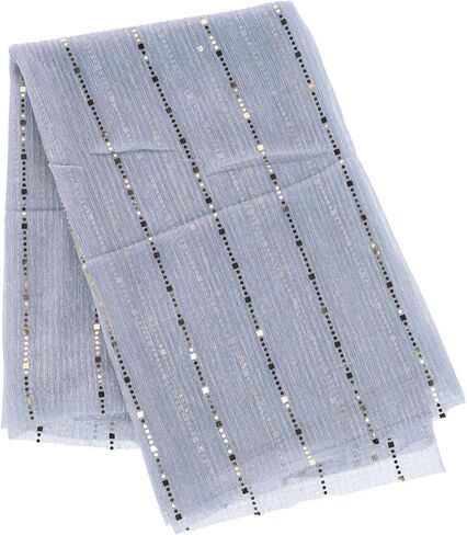 CTM Women's Sheer Sparkling Metallic Stripe Lightweight Scarf in Kuwait
