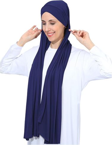 Instant Jersey Cotton Hijab Scarf for Women, Non-See Through Tieback Muslim Head Scarf in Saudi Arabia