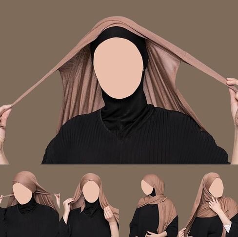 Instant Jersey Cotton Hijab Scarf for Women, Non-See Through Tieback Muslim Head Scarf in Saudi Arabia