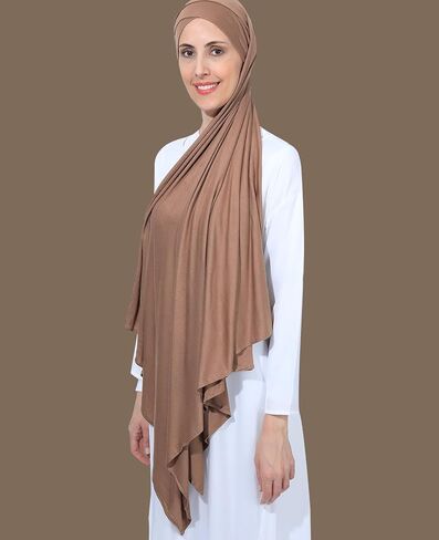Instant Jersey Cotton Hijab Scarf for Women, Non-See Through Tieback Muslim Head Scarf in Saudi Arabia