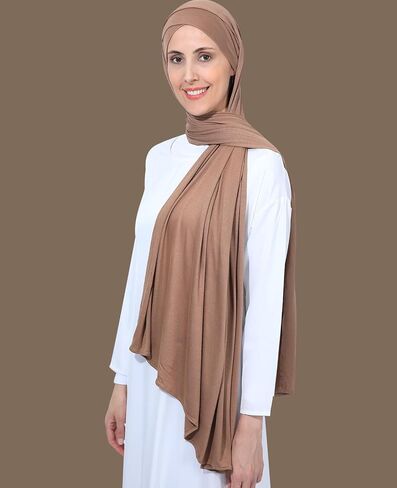 Instant Jersey Cotton Hijab Scarf for Women, Non-See Through Tieback Muslim Head Scarf in Saudi Arabia