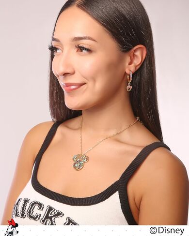 Mickey Mouse and Minnie Mouse Earrings for Women Official License, Hoop Earrings with Cubic Zirconia or Multicolored Crystals in Kuwait
