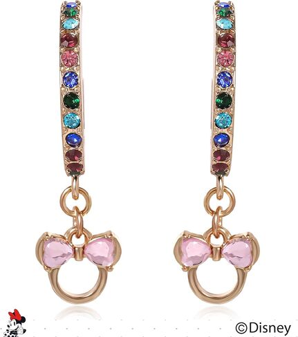 Mickey Mouse and Minnie Mouse Earrings for Women Official License, Hoop Earrings with Cubic Zirconia or Multicolored Crystals in Kuwait