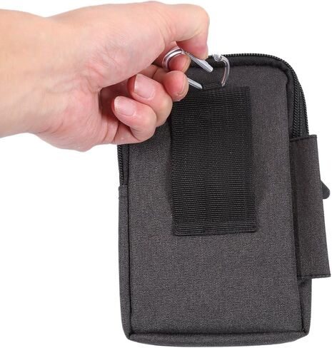 حافظة الهاتف المحمول للرجال مع مقطع حزام ، حقيبة حزام الهاتف الخليوي الأسود ، الهاتف الذكي حقيبة السوستة الهاتف المحمول حقيبة الخصر محفظة حزمة الحزمة مع كارابنر لحلق الحزام للرياضة في الهواء الطلق in Kuwait