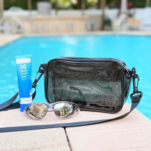 Clear Crossbody Bag - Neon Rave Bag - Clear Festival Bag for Women Men - Jelly Bag - Vegan Leather Carry Bag in Kuwait