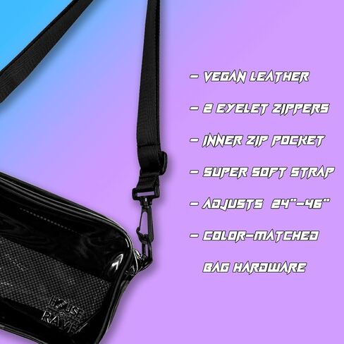 Clear Crossbody Bag - Neon Rave Bag - Clear Festival Bag for Women Men - Jelly Bag - Vegan Leather Carry Bag in Kuwait