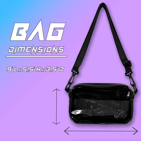 Clear Crossbody Bag - Neon Rave Bag - Clear Festival Bag for Women Men - Jelly Bag - Vegan Leather Carry Bag in Kuwait