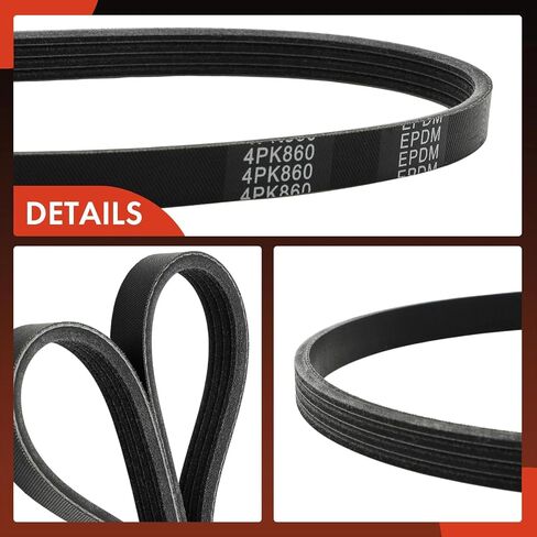 A-Premium Engine Serpentine Drive Belt متوافق مع Nissan Altima 1998-2001 & Toyota Tundra 2000-2004 & BMW 320i 2003-2005 ، x5 ، x3 ، 745i ، 745li & Dodge Avenger & Chrysler Sebring & Mazda Miata in Saudi Arabia