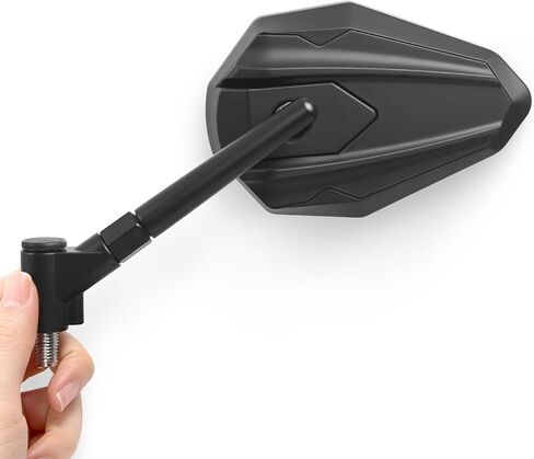 KiWAV 4Rizz Black Motorcycle Rear View Mirrors Universal Fit 10mm 8mm Metric Bikes Scooters Chopper Cafe Racer Sold as 1 Pair in Saudi Arabia