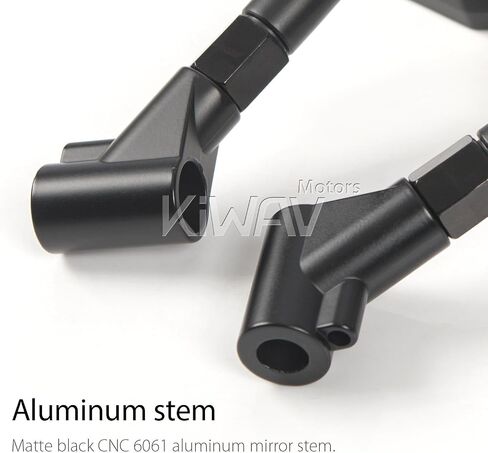 KiWAV 4Rizz Black Motorcycle Rear View Mirrors Universal Fit 10mm 8mm Metric Bikes Scooters Chopper Cafe Racer Sold as 1 Pair in Saudi Arabia