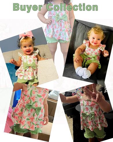 طفل رضيع الفتيات ملابس الصيف ملابس الرضع تانك قميص لطيف مجموعة السراويل in Kuwait