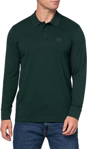 Boss Men's Square Patch Logo Slim Fit Long Sleeve Polo Shirt in Kuwait