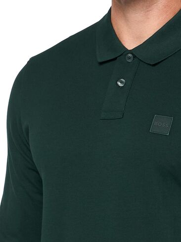 Boss Men's Square Patch Logo Slim Fit Long Sleeve Polo Shirt in Kuwait
