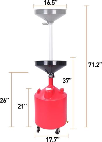 5 Gallon Portable Oil Lift Drain, Steel Oil Drain, Adjustable Height Waster Oil Drain for Changing car and Truck Motor Oil, Red in Saudi Arabia