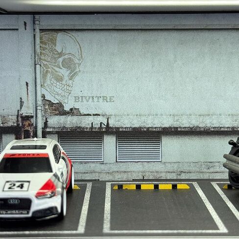 Hot Cars Wheels Display Case - 1/64 Scale Die-cast Model Car Display Case with LED Light and Acrylic Cover, Hot Diecast Wheels Parking Garage Dioramas with 9 Parking Spaces (1/64-1T-Rou66) in Kuwait