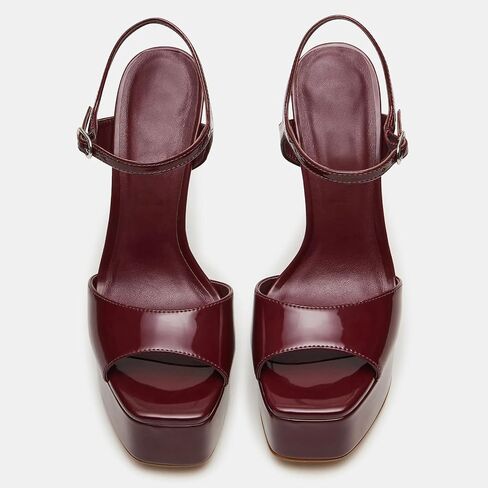 UBWDU Stiletto High Platform Cheels for Women Square Open Tee Tee Strap Cheeled Sandals Proom Shole Shoes Shoes in Kuwait