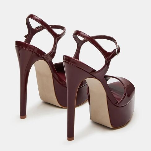 UBWDU Stiletto High Platform Cheels for Women Square Open Tee Tee Strap Cheeled Sandals Proom Shole Shoes Shoes in Kuwait