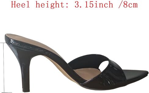 Stiletto High Heels for Women Sexy Open Toe Mules Heeled Sandals Comfort Slip-on Prom Party Dress Shoes 3.15 Inches Heels in Saudi Arabia