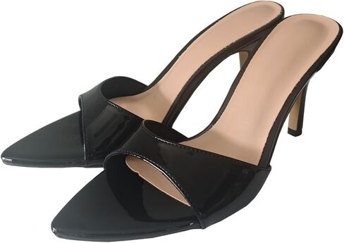 Stiletto High Heels for Women Sexy Open Toe Mules Heeled Sandals Comfort Slip-on Prom Party Dress Shoes 3.15 Inches Heels in Saudi Arabia