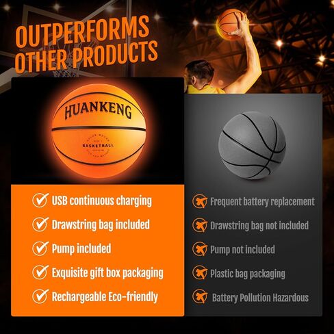 Rechargeable Glow in The Dark Soccer Ball Birthday Gifts for 6 7 8 9 10 11 12 13 14 15 Year Old Boys, NO.5 Sports Outdoor Light Up Soccer Ball Games Stuff for Teen Kids Boy Toys Ages 6-15 in Kuwait