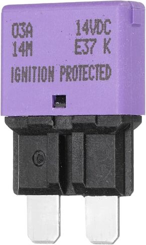 DMiotech Automatic Mini Reset Fuse, 14V DC 3A ATC/ATO Auto Circuit Breaker Reset Fuses Low Profile Blade Fuses for Car Truck SUV Marine Boat Motorcycle, Purple in Kuwait