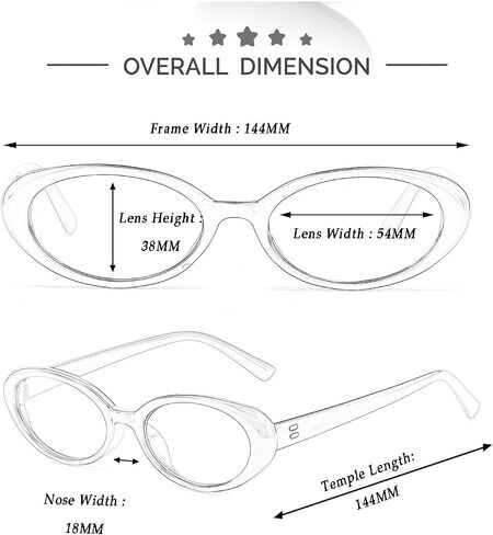 Kursan Small Oval Blue Light Blocking Glasses for Women Men Vintage Fashion 90s Retro Frame Style Eyeglasses in Kuwait