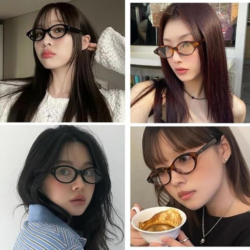 Mirkcittle Retro Oval Blue Light Glasses for Women Men Fashion 90s Tortoise glasses Fake Nerd Y2k Frame Eyeglasses in Saudi Arabia