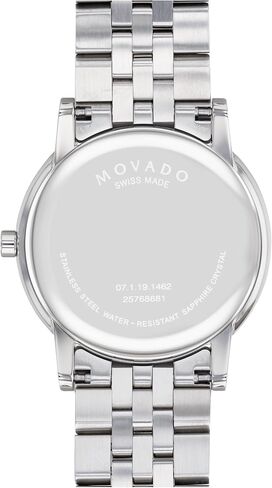 Movado Museum Classic Men's Swiss Quartz Watch - Stainless Steel, Link Bracelet - Water Resistance 3ATM/30 Meters - Classic Luxury Timepiece - Gift for Him - 40mm in Kuwait