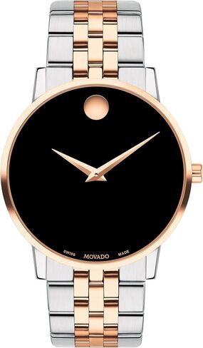 Movadado Museum Classic Men Swiss Watch - الفولاذ المقاوم للصدأ ، سوار رابط - مقاومة الماء 3ATM/30 متر - ساعة فاخرة كلاسيكية - هدية له - 40 ملم in Saudi Arabia