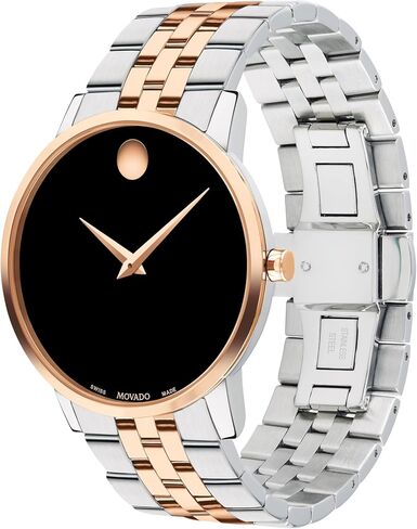 Movadado Museum Classic Men Swiss Watch - الفولاذ المقاوم للصدأ ، سوار رابط - مقاومة الماء 3ATM/30 متر - ساعة فاخرة كلاسيكية - هدية له - 40 ملم in Saudi Arabia