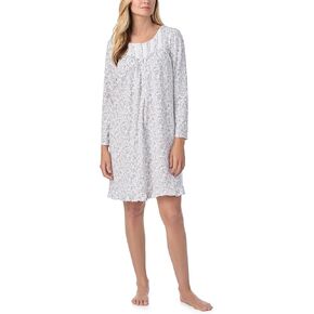 Eileen West Women's Long Sleeve Cotton Knot Short Gown