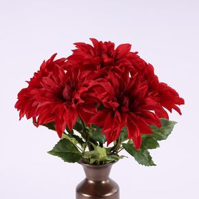 Artificial Mauve Dahlia 6 Large Heads with Stem Faux Fake Silk Flower Decor for Vase Bouquet Home Living Room Indoor Outdoor Wedding Spring Summer All Seasons DIY Decoration Arrangement