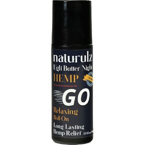 Ugli Butter Hemp GO Nighttime Roll-On Restful Night Formula with Oregon Grown Hemp, Lavender, Chamomile and Passionflower and More. 3 Ounce Travel Size Nighttime Massage Lotion. Restless Muscles