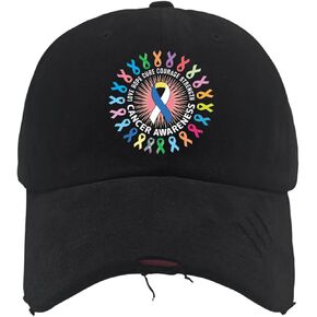 Love Hope Cure Courage Strength Cancer Awareness Hat Camping Hat Trucker Hats Women Gifts for Girlfriends Cool Caps