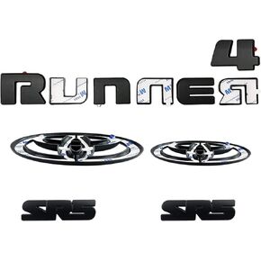 Emblem Overlays Compatible with 4Runner 2010-2024 ABS Plastic Badge Overlay 0411 with Strong Adhesive Matte Black 11Pcs